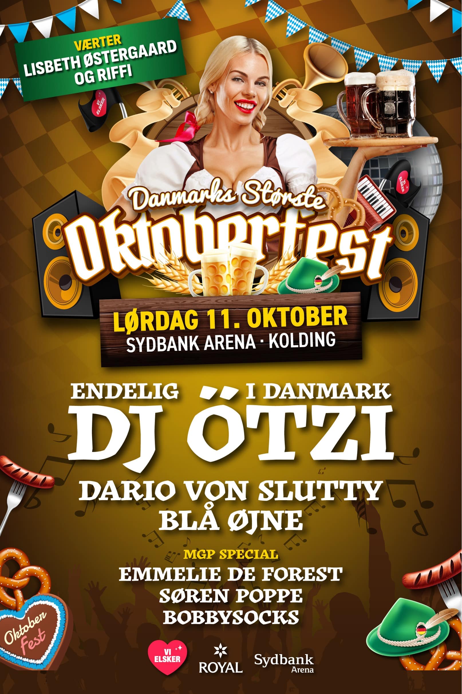Oktoberfest plakat med DJ Ötzi, Dario Von Slutty og Blå Øjne